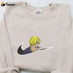 Vinsmoke Sanji x Swoosh Anime Sweatshirt: One Piece Embroidered Hoodie – B Gift for Men Women Birthday Gift Ideas