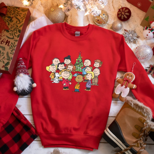 Get Festive with Vintage Snoopy & Friends Christmas Sweatshirt – Limited Edition Holiday Apparel