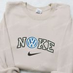 Volkswagen x Nike Embroidered Sweatshirt: Transportation Hoodie for B Gift for Men Women Birthday Gift Ideas