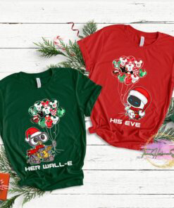 Disney Wall-E and Eve Xmas Shirt: Festive Balloon Design for the Holidays