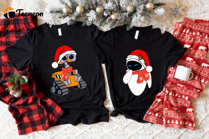 Spread Holiday Cheer With Wall-E And Eve Matching Christmas Shirts – Perfect For Festive Couples