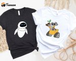 Adorable Wall-E and Eve Matching Shirts – Perfect Couple Outfits for Disney Fans