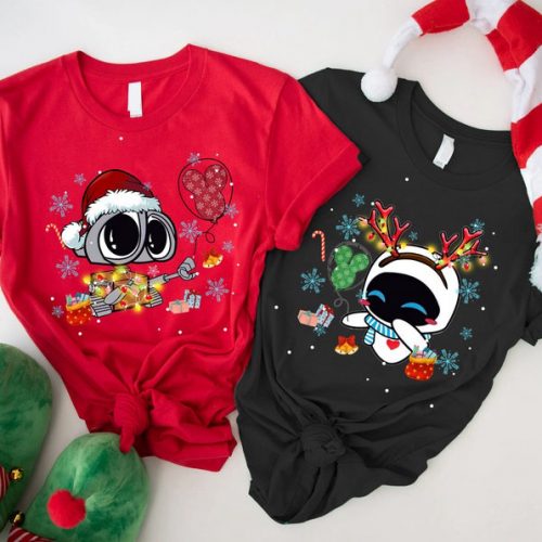 Spread Holiday Cheer with Wall-E Eve Couple Shirt – Perfect Christmas Gift!