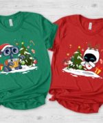 Get Festive with Wall-E and Eve: Matching Disney Christmas Shirts