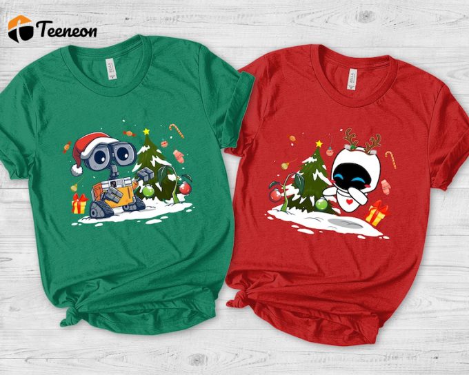 Get Festive With Wall-E &Amp;Amp; Eve: Matching Disney Christmas Shirts!