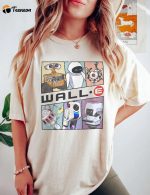 Adorable Wall-E Triangles and Eve Shirt: Unique Pixar-inspired Design for All Ages!