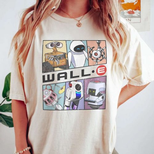 Adorable Wall-E Triangles and Eve Shirt: Unique Pixar-inspired Design for All Ages!