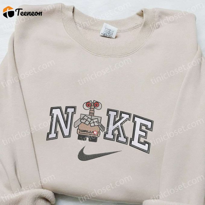 Wall-E X Nike Cartoon Embroidered Sweatshirt: Disney Characters Hoodie – B Gift For Men Women Birthday Gift Ideas