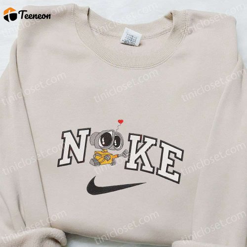 Wall-E x Nike Cartoon Embroidered Sweatshirt – Disney Characters Shirt Custom T-shirt