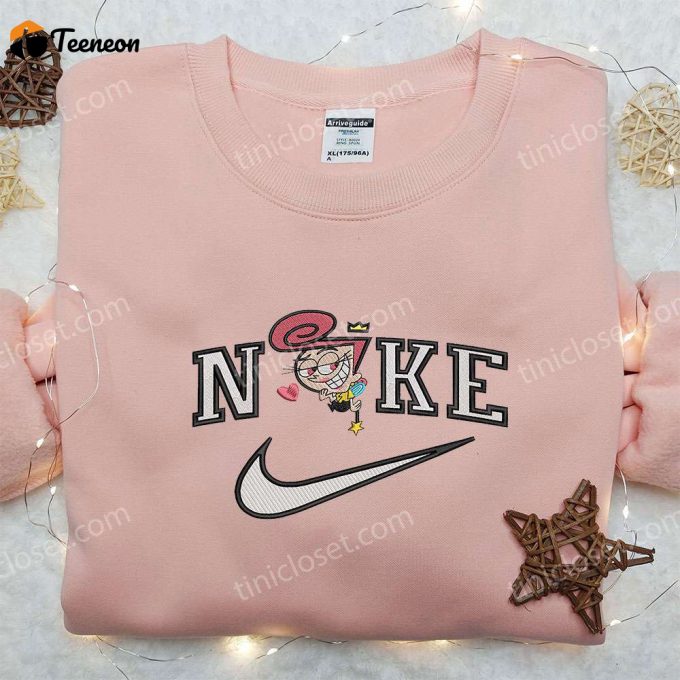 Wanda Fairywinkle X Nike Hoodie: The Fairly Oddparents Embroidered Shirt Nike Inspired D Gift For Men Women