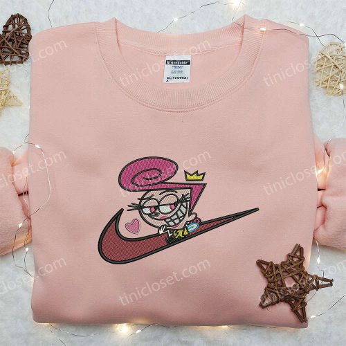 Wanda Fairywinkle x Nike Swoosh Hoodie: The Fairly OddParents Embroidered Shirt – Nike Inspired D Gift for Men Women