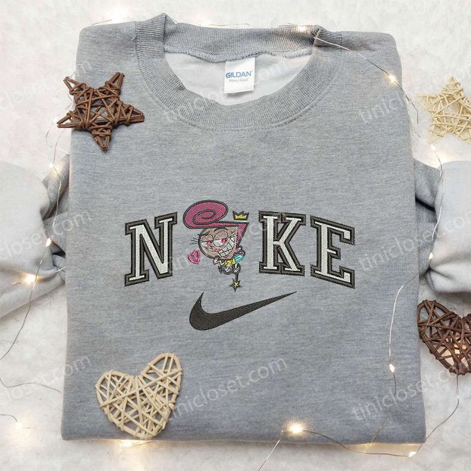 Wanda X Nike Embroidered Sweatshirt: Fairly Oddparents Cartoon Shirt Nike Inspired D Gift For Men Women