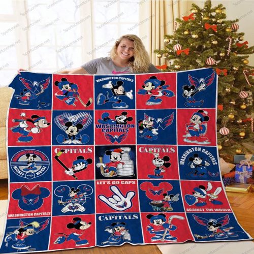 Disney Mickey Let’s Go Caps Quilt Blanket – Washington Capitals Bedding Set