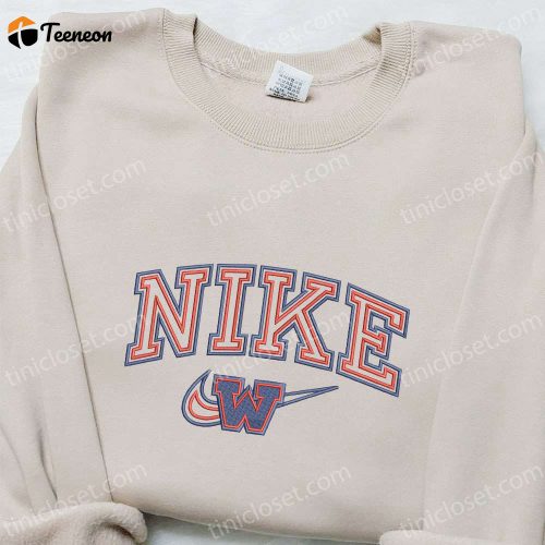 Shop Wisconsin Badgers x Nike Embroidered Sweatshirt – Nike Inspired Hoodie Perfect Birthday Gift