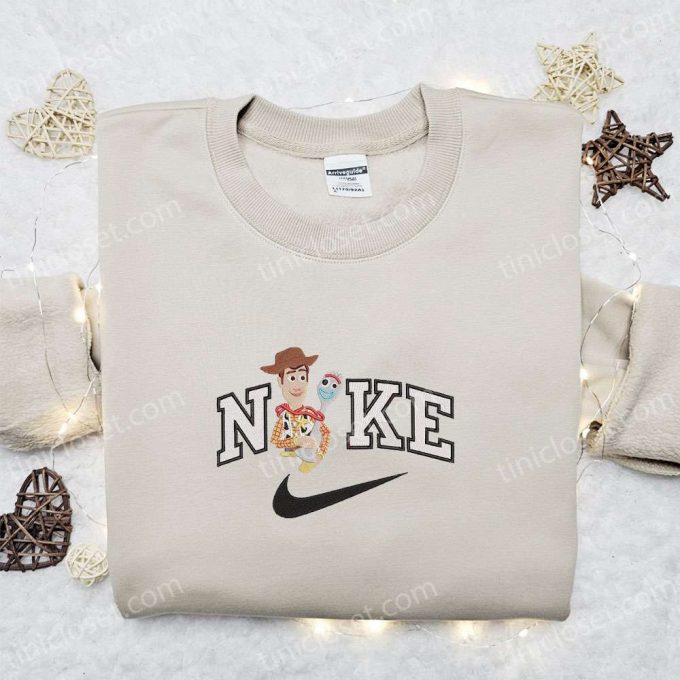 Disney Characters Embroidered Sweatshirt: Woody Hourse X Nike Cartoon Shirt – Perfect Family Gift Idea