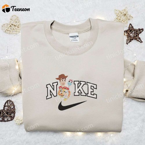 Disney Characters Embroidered Sweatshirt: Woody Hourse x Nike Cartoon Shirt – Perfect Family Gift Idea