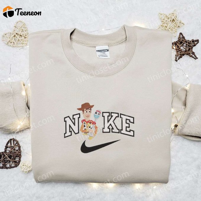 Disney Characters Embroidered Sweatshirt: Woody Hourse X Nike Cartoon Shirt – Perfect Family Gift Idea