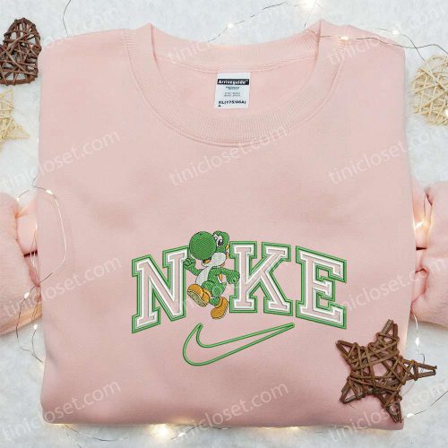 Yoshi x Nike Cartoon Embroidered Sweatshirt & Custom T-Shirt: B Gift for Men Women Birthday Gift Ideas