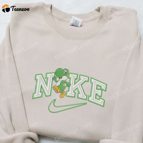 Yoshi x Nike Cartoon Embroidered Sweatshirt & Custom T-Shirt: B Gift for Men Women Birthday Gift Ideas