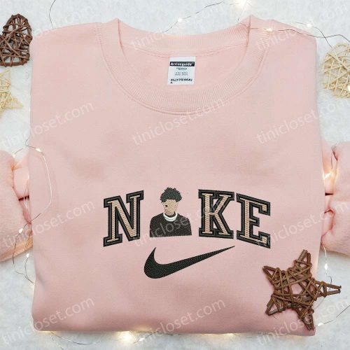 Stylish Young Boy x Nike Embroidered Sweatshirt: Celebrity Shirt & Custom T-shirt