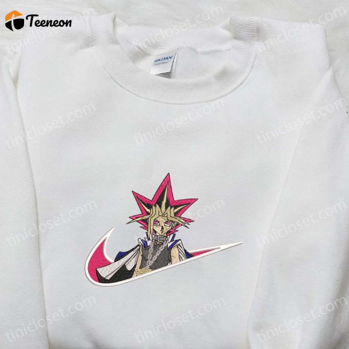 Yugi Mutou X Swoosh Embroidered Sweatshirt: Yu-Gi-Oh Shirt &Amp;Amp; Custom T-Shirt