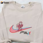 Zero Two x Swoosh Anime Embroidered Sweatshirt Nike Inspired Shirt Custom T-shirt