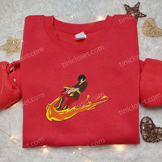 Zuko X Swoosh Anime Embroidered Sweatshirt – Avatar Shirt Perfect Family Gift